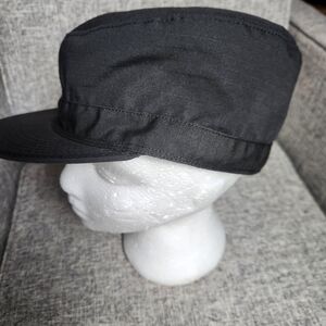 Men's Black Military-Style Cotton Cap